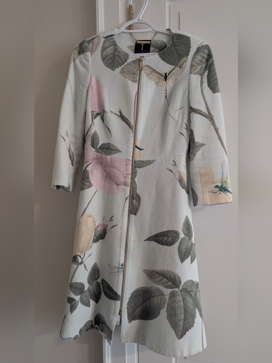 Ted Baker Dresses & Skirts - Ted Baker Teal And Pink Textured Zip Up Dress